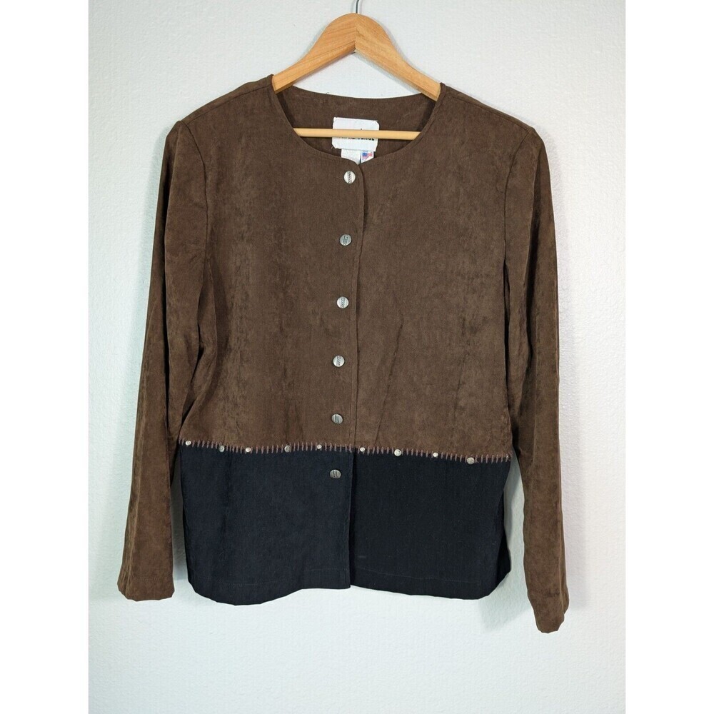 Vintage On The Verge Brown Black Jacket Blazer Size 14
